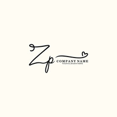 ZP initials signature logo. Handwriting logo vector templates. Hand drawn Calligraphy lettering Vector illustration.
