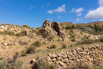 Fototapeta na wymiar ruins of an old stone construction