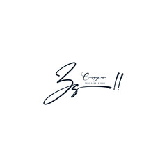 ZS initials signature logo. Handwriting logo vector templates. Hand drawn Calligraphy lettering Vector illustration.
