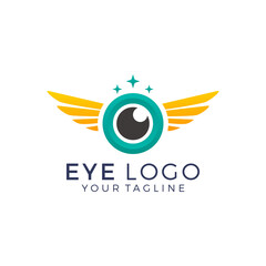 Eye Logo design vector template. Colorful media icon. Vision Logotype concept idea.