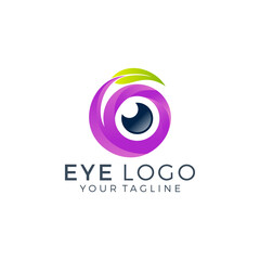 Eye Logo design vector template. Colorful media icon. Vision Logotype concept idea.