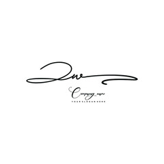 ZW initials signature logo. Handwriting logo vector templates. Hand drawn Calligraphy lettering Vector illustration.
