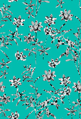 Animal Abstract Textured Flower Silhouette Seamless Pattern Trend Fashion Colors Branches Leaves