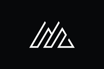 Minimal elegant monogram art logo. Outstanding professional trendy awesome artistic M MM MA AM initial based Alphabet icon logo. Premium Business logo White color on black background
