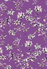 Animal Abstract Textured Flower Silhouette Seamless Pattern Trend Fashion Colors Branches Leaves