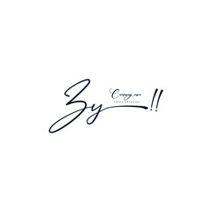 ZY initials signature logo. Handwriting logo vector templates. Hand drawn Calligraphy lettering Vector illustration.
