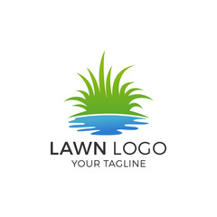 Lawn Logo Design Vector Illustration