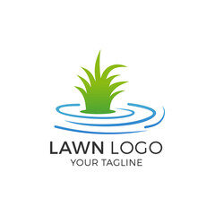 Lawn Logo Design Vector Illustration