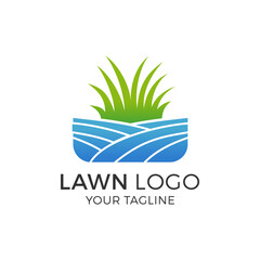 Lawn Logo Design Vector Illustration