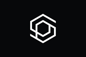 Minimal elegant monogram art logo. Outstanding professional trendy awesome artistic SP PS initial based Alphabet icon logo. Premium Business logo White color on black background