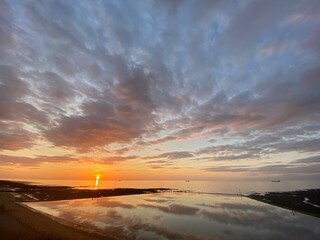 sunset over the river