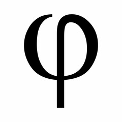 Phi greek letter icon