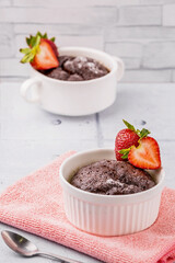 Brownie with strawberry fruit