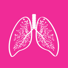 Pulmonology concept. Lungs healthcare persons. Internal organ inspection check for illness, disease or problems. Flat vector illustration