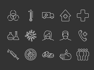 Vector coronavirus icons set