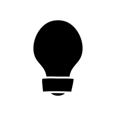 classic bulb light icon image, silhouette style