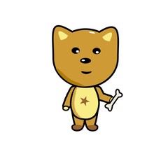 Cute cartoon dog. Vector illustration.