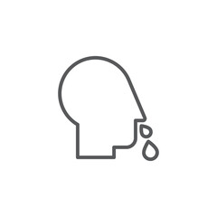 Runny nose vector icon symbol isolated on white background