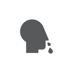 Runny nose vector icon symbol isolated on white background