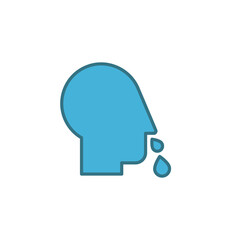 Runny nose vector icon symbol isolated on white background