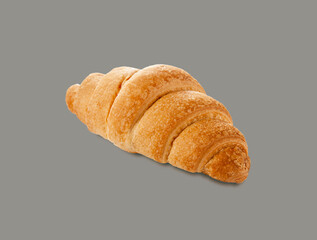 croissant with chocolate on a gray background