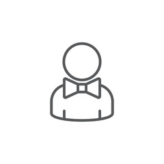 Restaurant waiter avatar vector icon isolated on white background