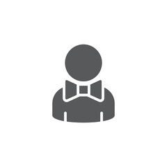 Restaurant waiter avatar vector icon isolated on white background