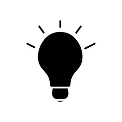 bulb light shining icon, silhouette style