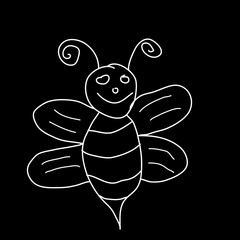 Bee wasp - kids children chalk drawing