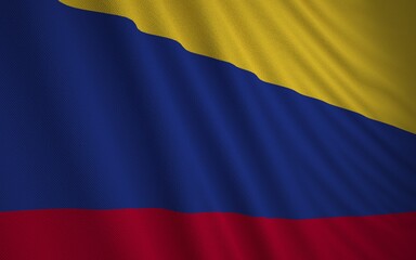 Wavy Colombia Flag, Country Flag, 3D Rendering