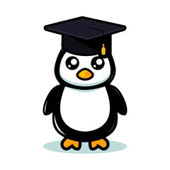 Cute penguin mascot school theme