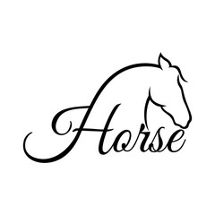 Modern horse steed logo.Vector illustration.