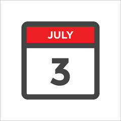 July 3 calendar icon with day of month