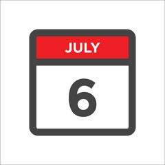 July 6 calendar icon with day of month