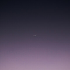 Obraz na płótnie Canvas luna meguante con fondo degrade violeta y oscuro