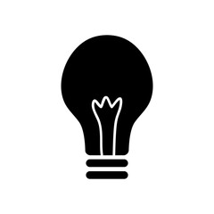 simple light bulb icon, silhouette style