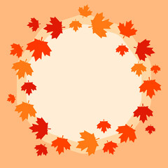 Naklejka na ściany i meble This is a frame with autumn leaves. Could be used for holidays, postcards, banners, flyers, etc.