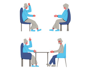 Senior people. Mature man. Grandparents