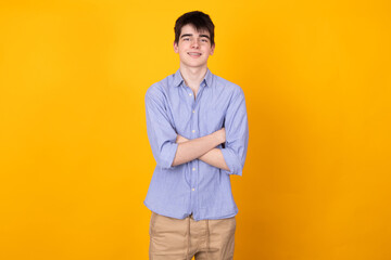 portrait of young male teenager isolated on background