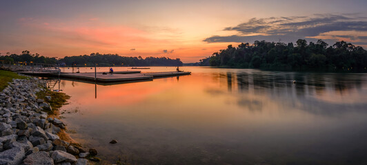Singapore 2017 Sunset at MacRitchie Reservoir - Singapore's oldest reservoir.
