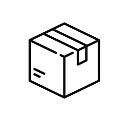 Box, Package, Parcel Isolated Flat Web Mobile Icon / Vector / Sign / Symbol
