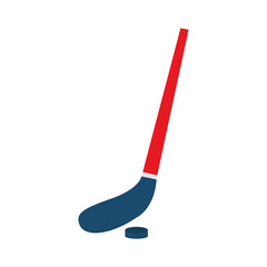 hockey stick and ball flat style icon design, Sport hobby competition and game theme Vector illustration