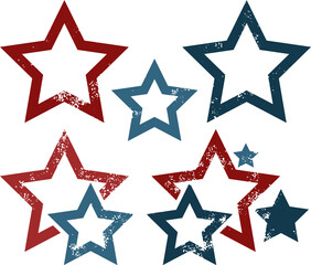Distressed Vintage Patriotic Vector Stars