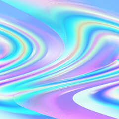 Holographic Abstract Unicorn Background with fluid iridescent waves in vibrant and eyecatching pastel colors.  Modern futuristic wallpaper design, fairy ombre shades of blue, pink, purple.