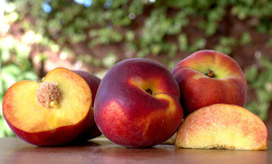 fresh peaches , cool, healthy, summer fruit