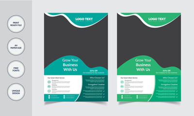Business Conference brochure flyer design layout template in A4 size, 
