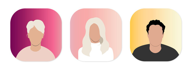 characters, persona for user research, vector avatar, many faces