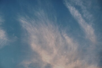 Blue Sky with puffy cloud .Air clouds