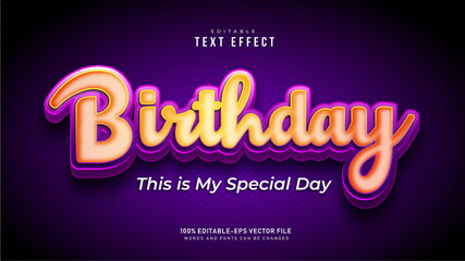Fototapeta premium Birthday Text Effect