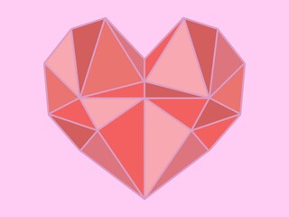 Polygonal Heart, cute geometric illustration